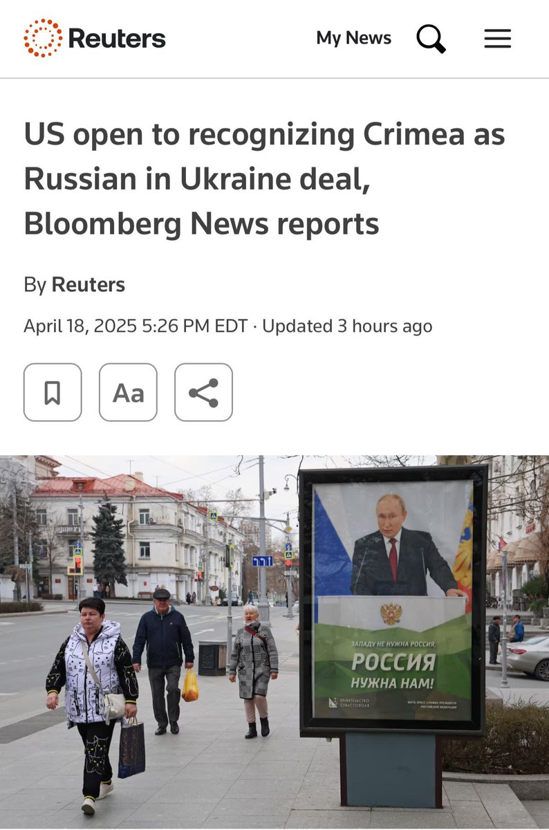 I’m from Crimea. I saw the annexation with my own eyes. I know what occupation feels like. I know how many people in Crimea still believe in Ukraine.

And now - I genuinely have no words.

america, go fuck yourself. Right along with russia.

🇺🇦 Crimea is Ukraine 🇺🇦