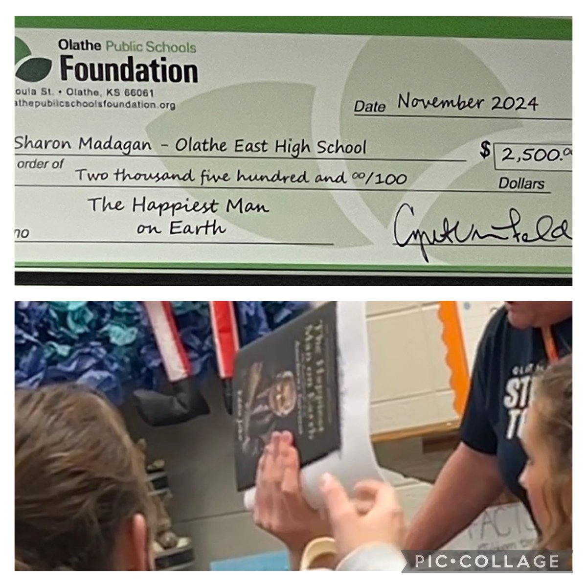 Got to spend some time w/<a href="/OlatheEastHawks/">Olathe East High School</a> teacher Ms. Madagan &amp; her class for their book study kick off of The Happiest Man on Earth by Eddie Jaku. Wow…high energy and an enriching book to underscore high quality social studies instruction. 💯🎉
Ss were pumped! <a href="/olatheschools/">Olathe Public Schools</a>