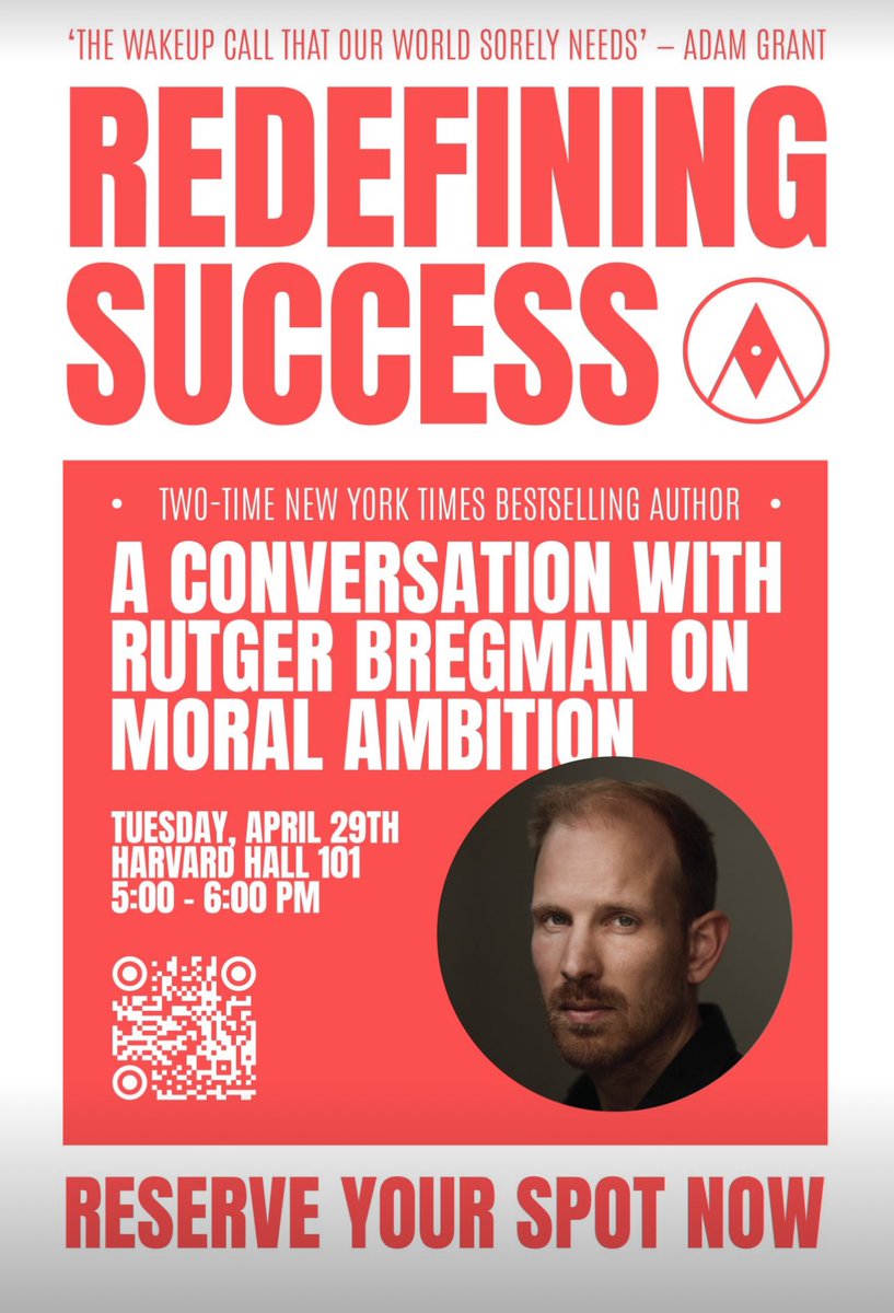 Youngsters, apply yourself with purpose - don’t just pursue money.  What the world needs today is not just idealism or ambition – it’s both

Great insights below from Rutger Bregman: 

Every year, thousands of teenagers write passionate application essays about the global
