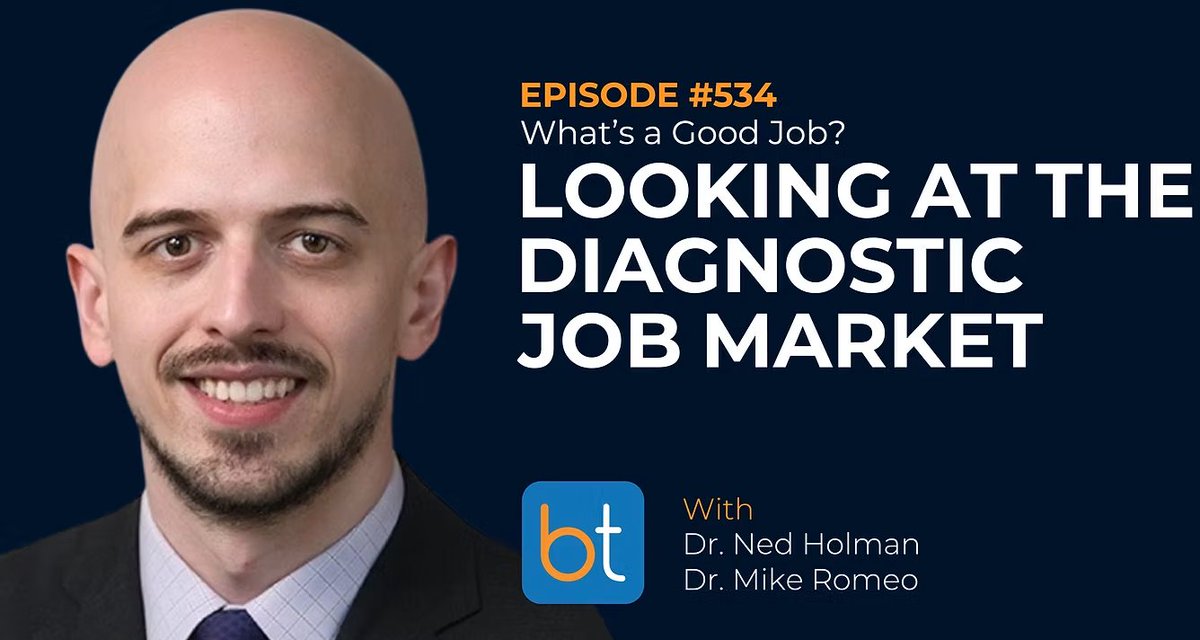 What should you look for in your diagnostic radiology gig? Find out on BackTable #VI534 - <a href="/nedholmanmd/">Ned Holman, MD</a> and Dr. Mike Romeo let us in on red flags to avoid, fair compensation, and knowing your worth as a radiologist.

NEW Ep: youtube.com/watch?v=s8fGJi…

#diagnosticradiology <a href="/bahetimd/">Aparna Baheti, MD</a>