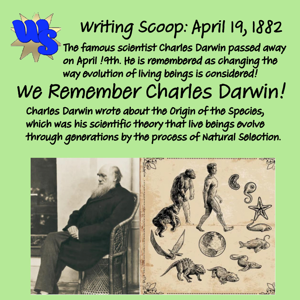 WritingScoop's tweet photo. Darwin #changed #scientifictheory about #lifes #origins  @writing.scoop @Scholastic @MindUP  @WeAreTeachers  @pbsteachers .teachers @EdWeekTeacher  @TeachingEnglish @nypl  @librarymindset  @MacmillanUSA  @McGrawHillK12  @edutopia  @TeachersCollege  @MindShiftKQED https://t.co/r8pGFuoNip