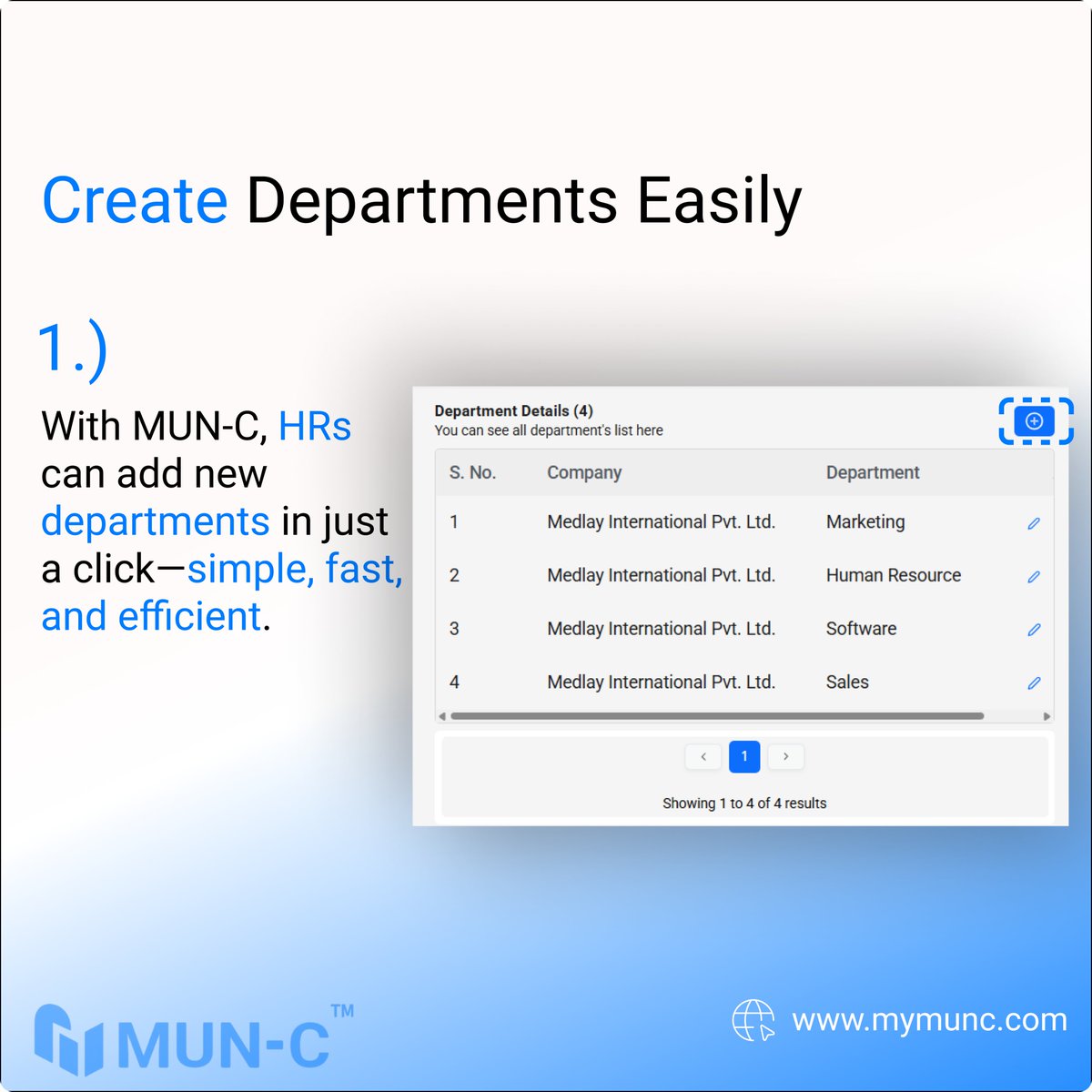 mun_c1's tweet photo. Team management starts with smart structure 💼
With MUN-C, creating departments is as easy as:

✅ Select company
✅ Name the department
✅ Click ‘Add’
Instantly organized, effortlessly managed. 🙌
.
.
.
.
#TeamManagement #HRTech #MUNC https://t.co/Fcm5Y6K9s0