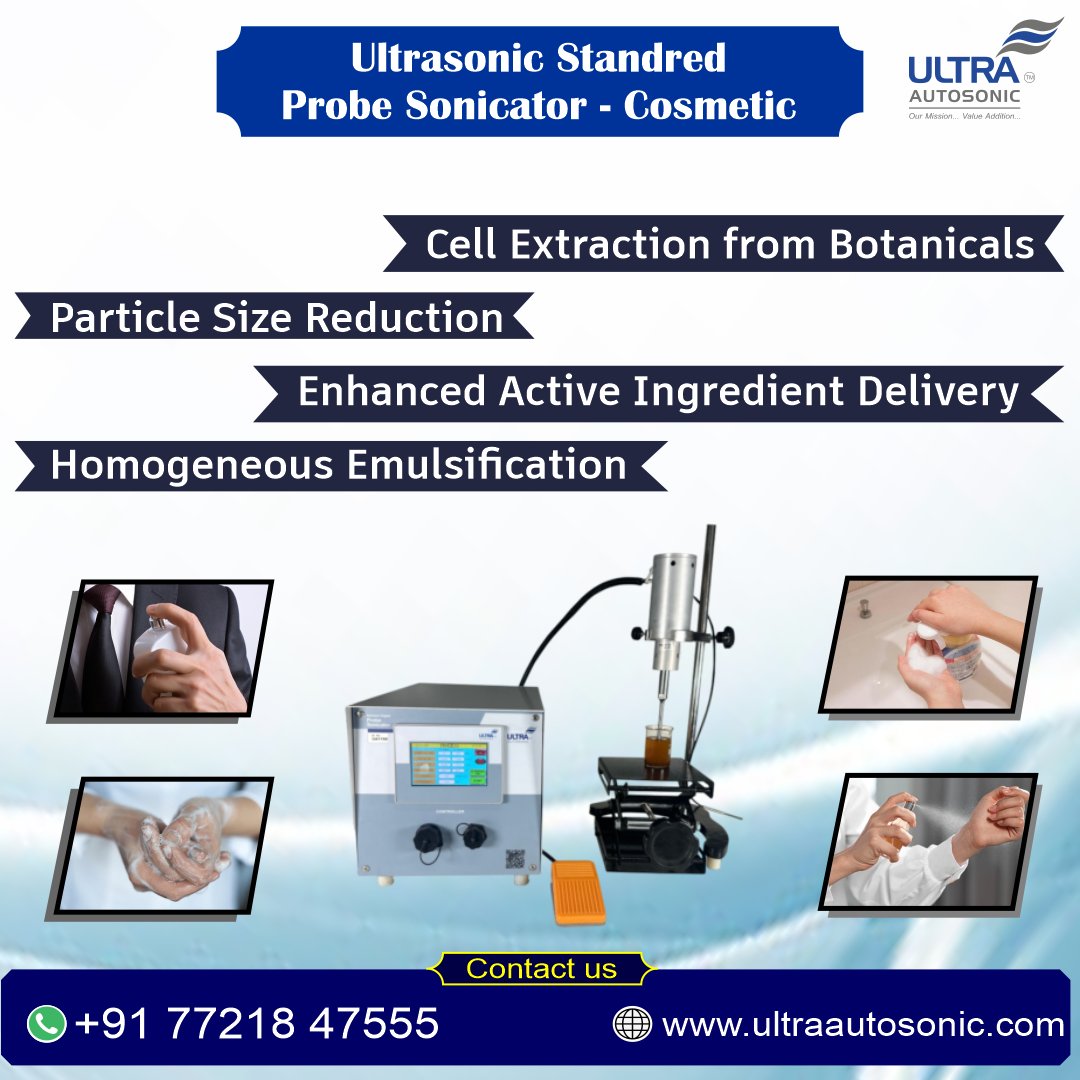 UltraAutosonic's tweet photo. Unlock flawless emulsions, ultra-smooth textures, and skincare that goes the extra mile — powered by the Ultrasonic Probe Sonicator!

Website:- https://t.co/AbUKFPsudL
#CosmeticInnovation #UltrasonicSonicator #SkincareTech #NanoEmulsion #CleanBeautyScience #FormulationLab https://t.co/fR5FgiTdGJ
