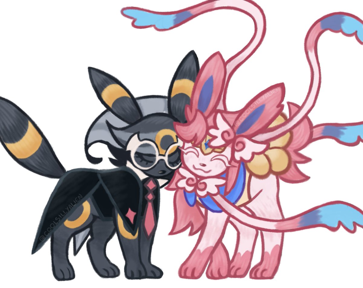 coolsillyalien's tweet image. Aaawwnn... They're in love! 
#espresseleine #umbreon #sylveon