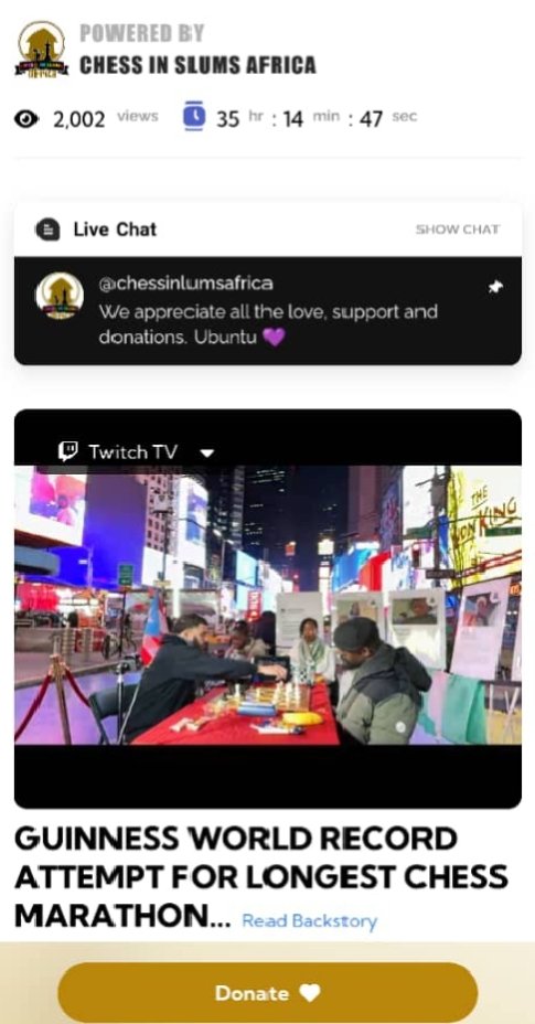 chessinslums's tweet image. HALF-TIME, 35 HOURS in!!

Let’s go Dreamers @Tunde_OD @CoachShawnMar

To be a part: DONATE. STREAM. AMPLIFY - cisatundegwr.com  

Let's make every  move count ✈️

#70HoursofChessWithTunde #ChessForEducation #ChessMarathonForChange #GWR2025