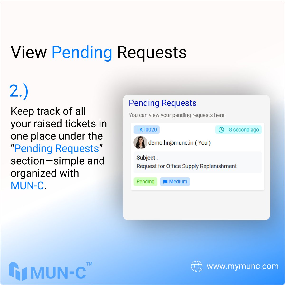 mun_c1's tweet photo. Raise a ticket, resolve it faster—MUN-C keeps support simple. 🛠️
No messy email threads. No confusion. Just clear, organized help, right where you work.
Smart support starts here. 💡
.
.
.

#entrepreneurship #technology #Future #MUNC #management #innovations #Noida #Kasper #BMS https://t.co/RHQ3M4W7n0