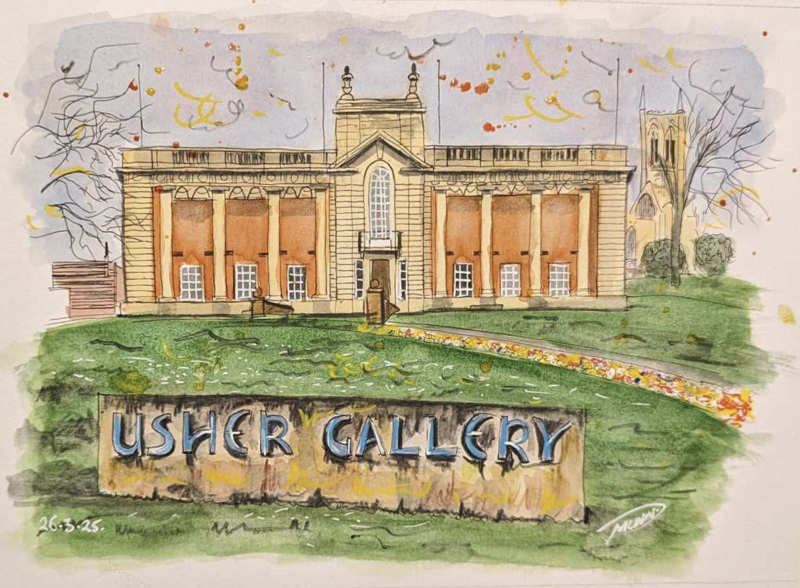 PhillMunn's tweet photo. The Usher Gallery Lincoln.
#watercolour #pensketch #lincoln #gallery https://t.co/HOxMIUyeIW