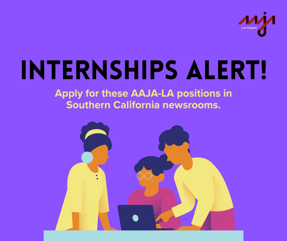 AAJAla's tweet photo. INTERNSHIPS AVAILABLE! Looking to work in a SoCal newsroom this summer?

Check out these internships! Apply today for a paid internship funded by AAJA-LA!

Learn more at https://t.co/tm0cXRQkPl https://t.co/z6mVms5hcd