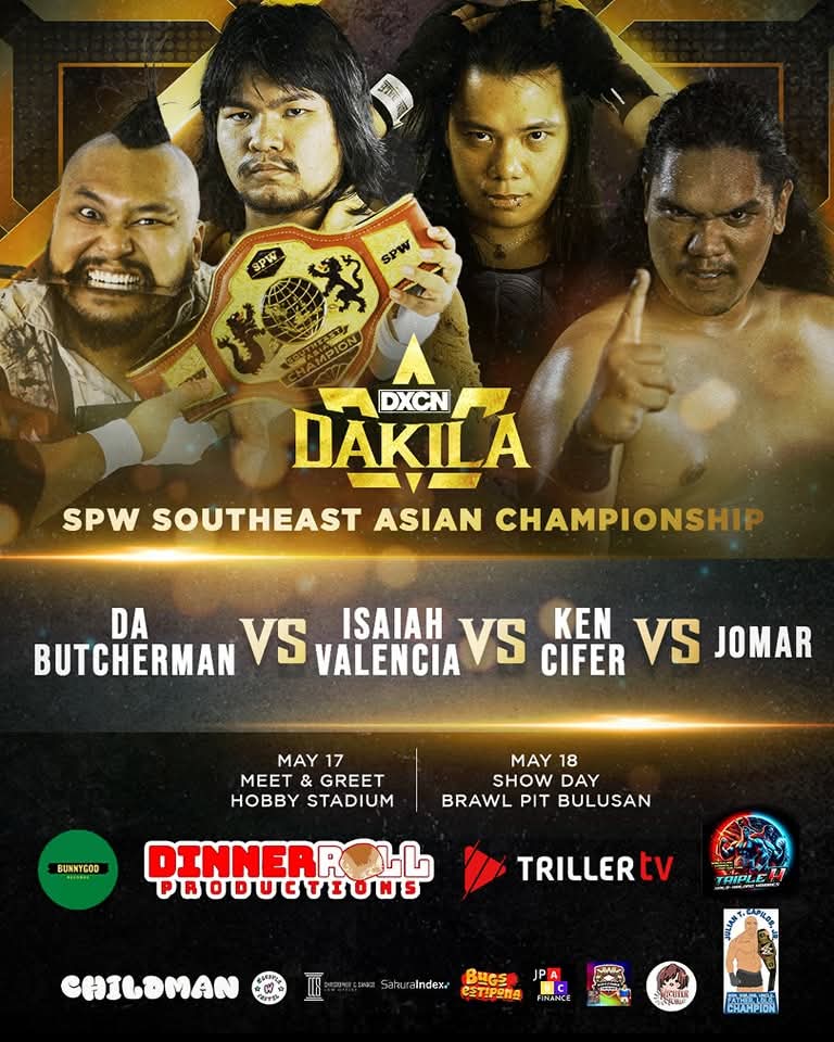 Another international dream match is set to shake Dakila! 

SPW SEA Champion Da Butcherman returns to Manila to defend his gold, but with Jomar's hot streak, Ken Cifer’s momentum from Master Clash, and Isaiah Valencia’s new aggressive edge, the odds have never been higher!