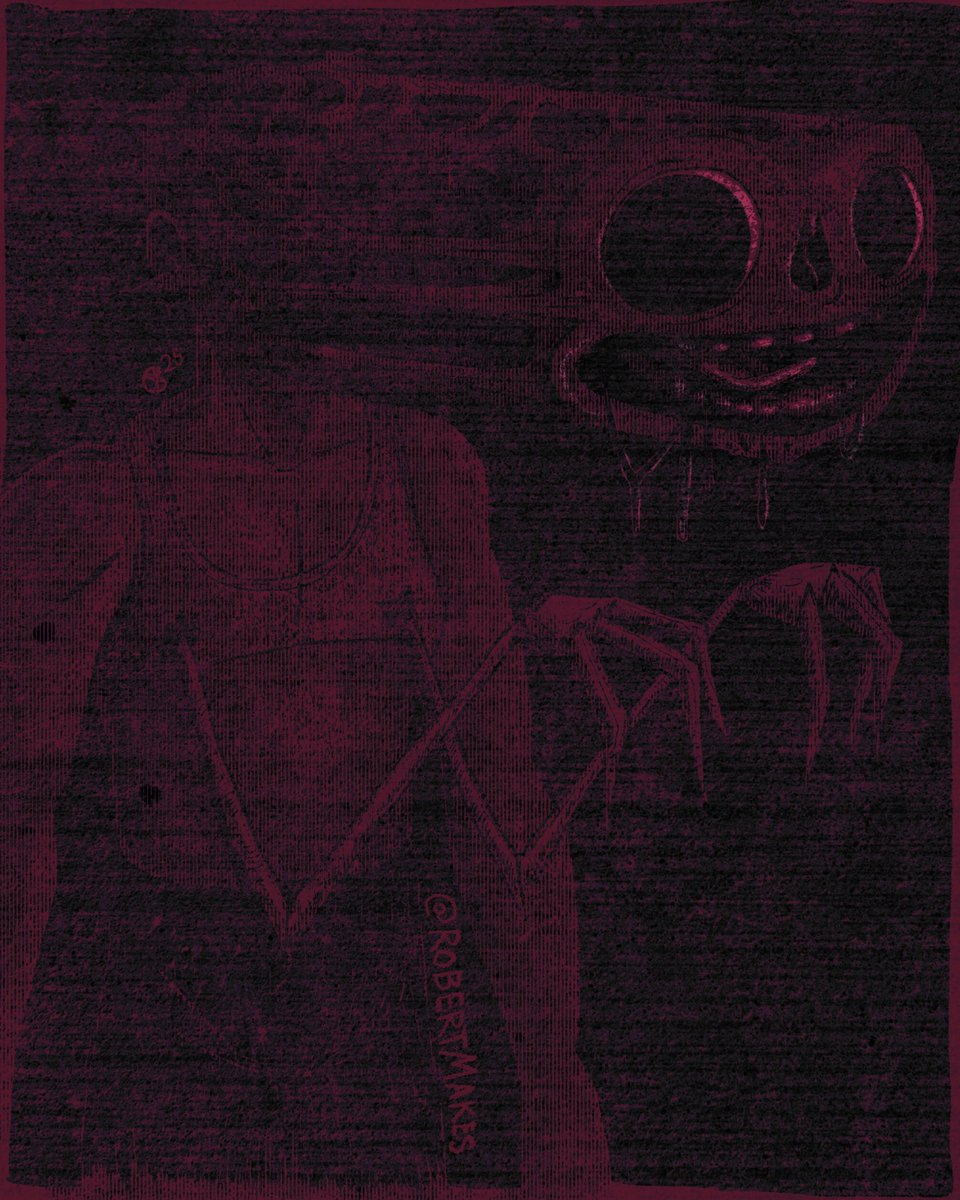 RobertMakes's tweet photo. Night encounter
‼️‼️‼️
Dressed up some flyer art I made back in January.
__________
#digitalart #3am #nighttime #monster #creature #horror #robertmakes #robertwrithe #creeper #red #danger #warning #dark #horrorart https://t.co/ukg7kleVll