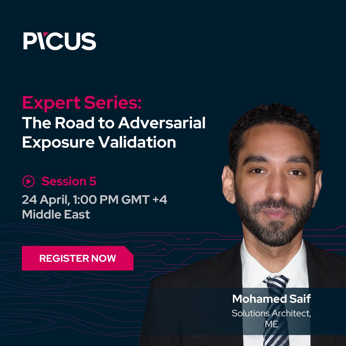 PicusSecurity's tweet image. Mohamed Saif joins the Expert Series on April 24 at 1:00 PM GMT+4

Discover how AEV helps teams in the Middle East validate exposures and focus security efforts.

🎯 Register or get the recording: hubs.li/Q03h6Bmq0

#ExpertSeries #CyberSecurity #PicusSecurity…