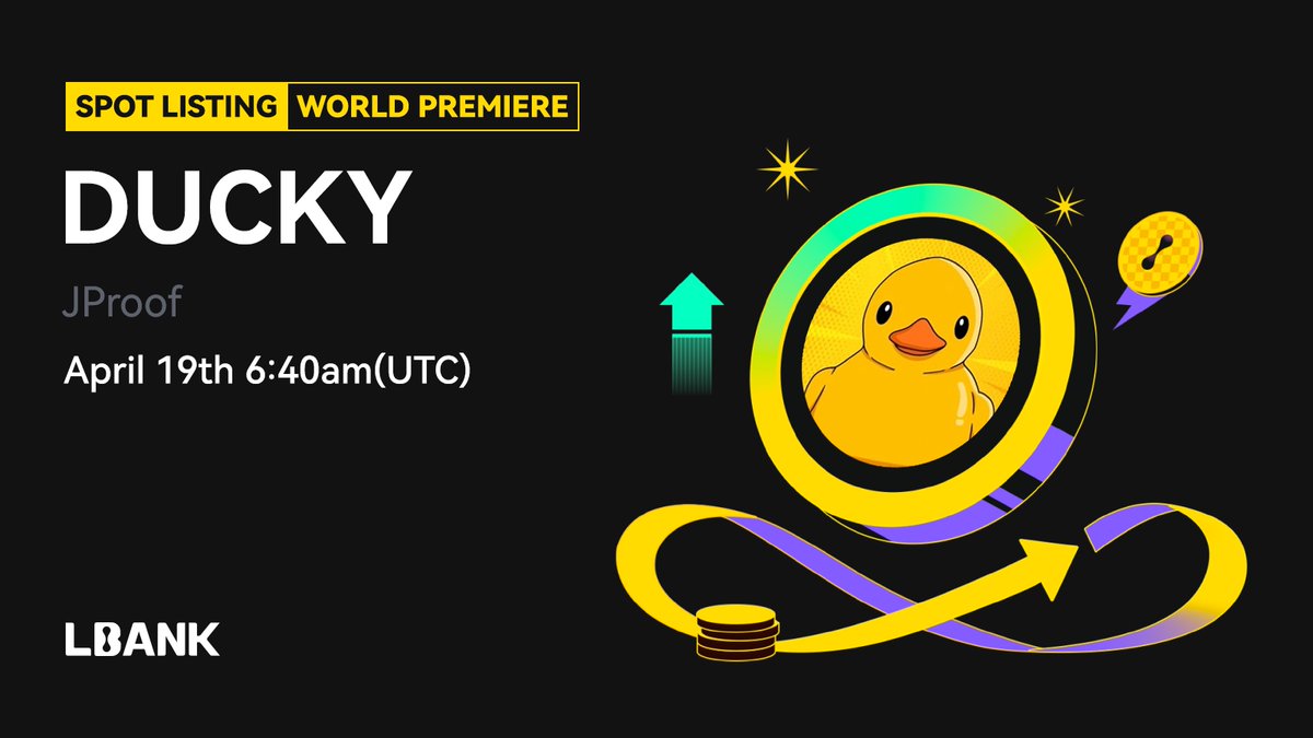 LBank.com (@lbank_exchange) on Twitter photo 🌎 World Premiere #listing
🌠 $DUCKY(ducky) will be listed on LBank!<a href="/Ducky_BSC/">Ducky | BSC</a>
🦆Ducky is a meme token inspired by giant inflatable ducks, originating from social media conversations about a "Binance duck."
❤️ Details: support.lbank.com/hc/en-gb/artic… 🌎 World Premiere #listing
🌠 $DUCKY(ducky) will be listed on LBank!<a href="/Ducky_BSC/">Ducky | BSC</a>
🦆Ducky is a meme token inspired by giant inflatable ducks, originating from social media conversations about a "Binance duck."
❤️ Details: support.lbank.com/hc/en-gb/artic…