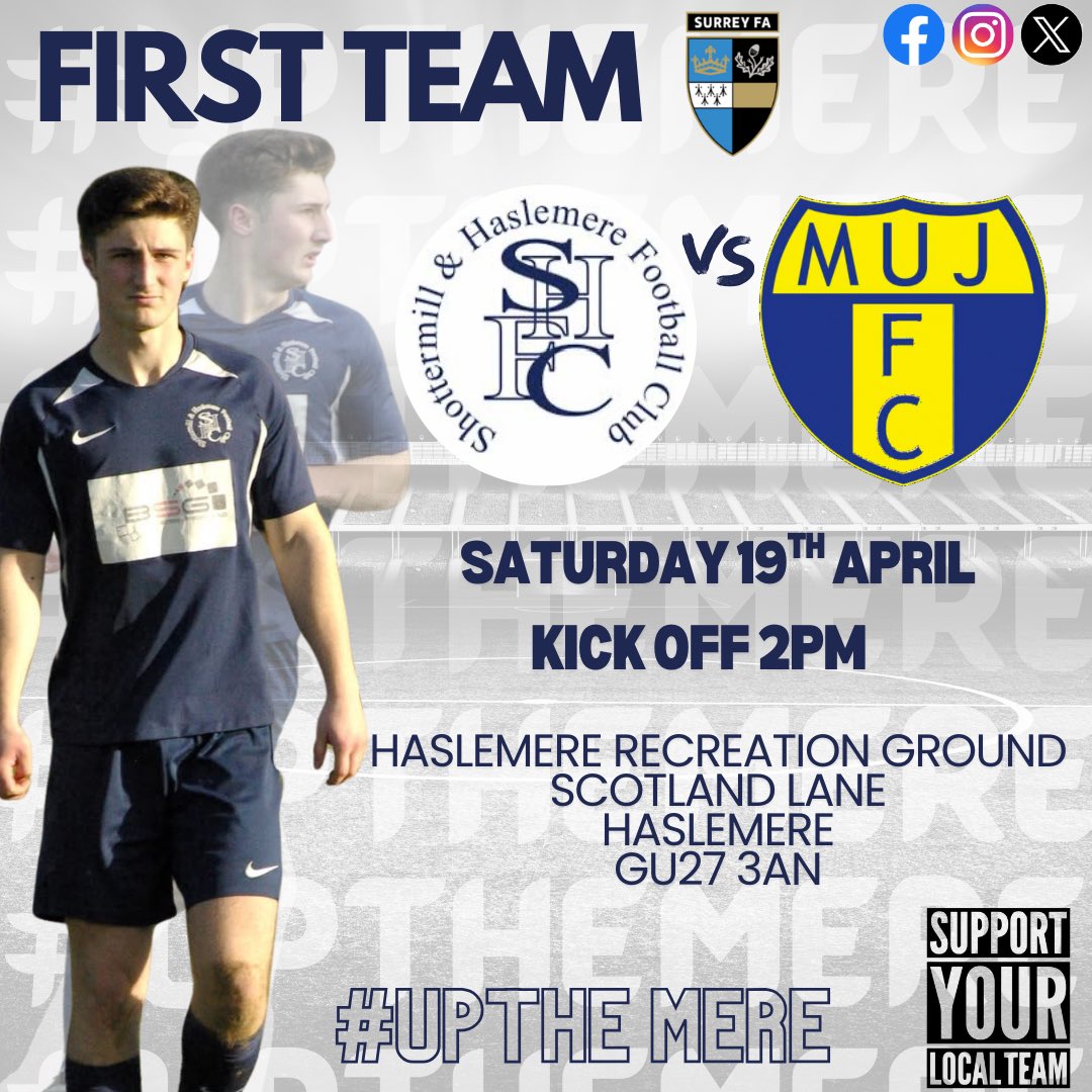 Shottermill & Haslemere FC (@mere_fc) on Twitter photo ๐๐ฉโ๐จ ๐๐๐ฉ๐๐ ๐ฟ๐๐ฎโฆ.
Please join us this afternoon for our First Teams last home match of the Season as they welcome <a href="/MUJFC_Official/">Manorcroft Utd FC</a>
Bar will be open ๐ป
#upthemere #supportyourlocalteam ๐๐ฉโ๐จ ๐๐๐ฉ๐๐ ๐ฟ๐๐ฎโฆ.
Please join us this afternoon for our First Teams last home match of the Season as they welcome <a href="/MUJFC_Official/">Manorcroft Utd FC</a>
Bar will be open ๐ป
#upthemere #supportyourlocalteam