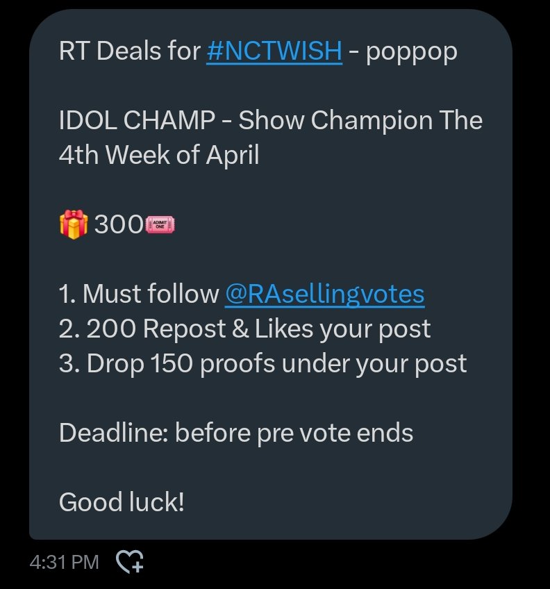 NCT WISH VOTING tweet media