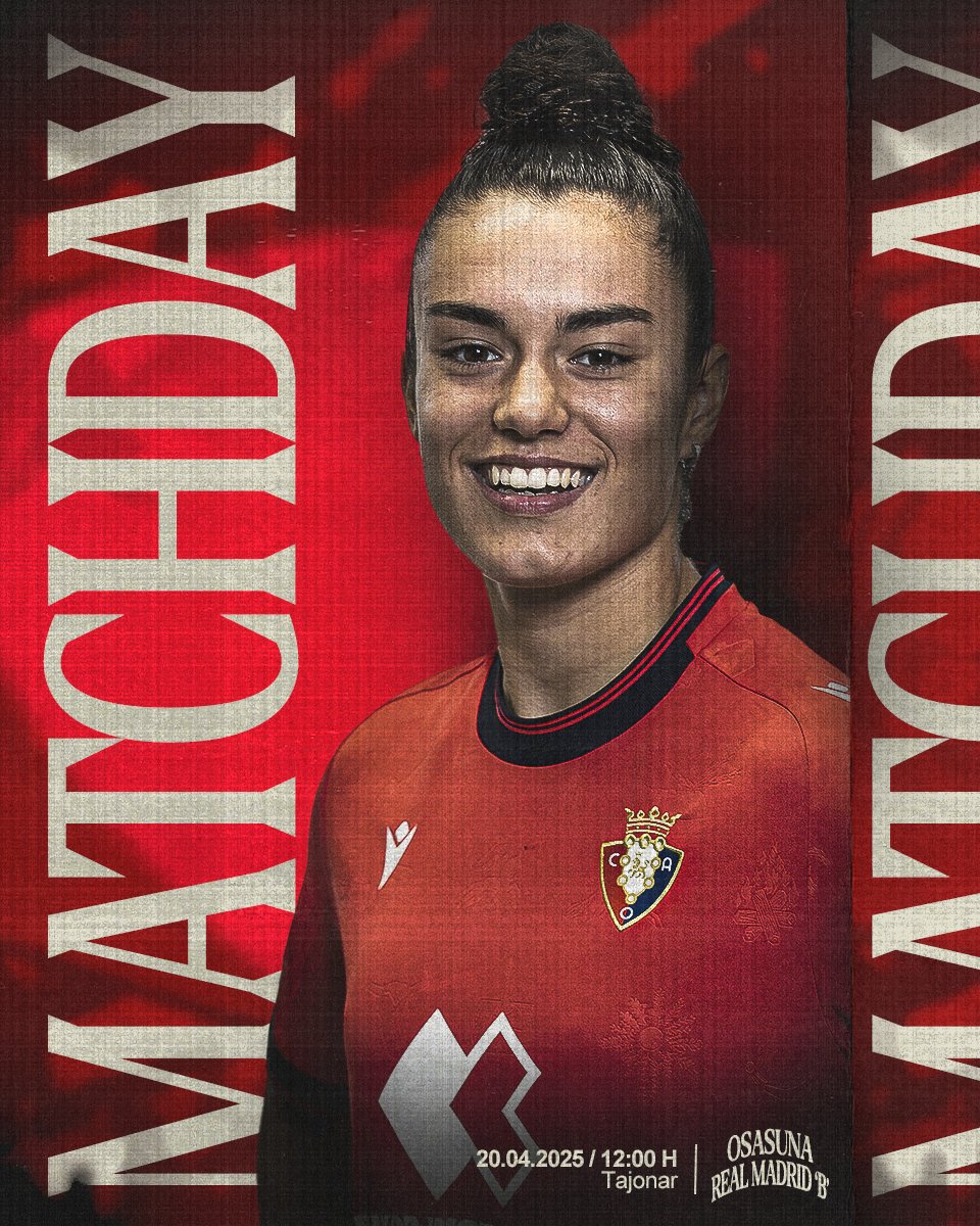 Osasuna_fem's tweet photo. MATCHDAY 

❤️‍🔥Hoy es día de partido para #OsasunaFem.  

Gogor, neskak!

#OsasunaFemRealMadridB https://t.co/cA7tqCo36K