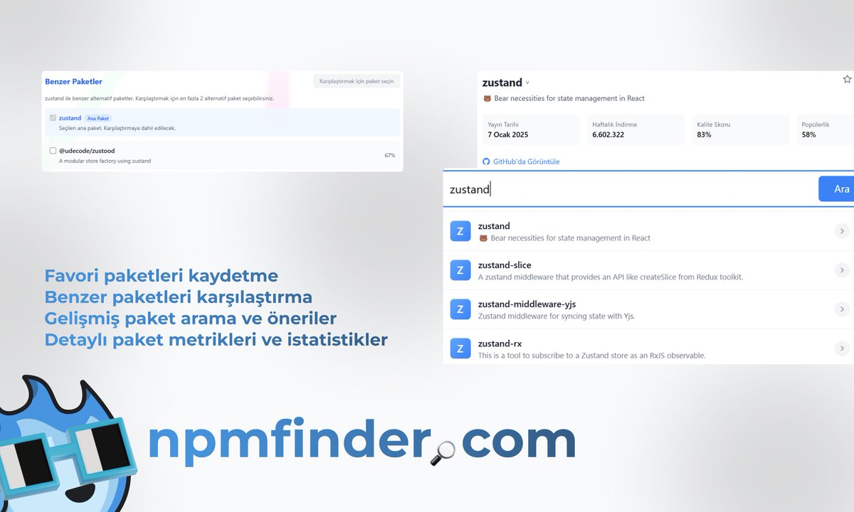Look at this, this is my new project: 
npmfinder.com