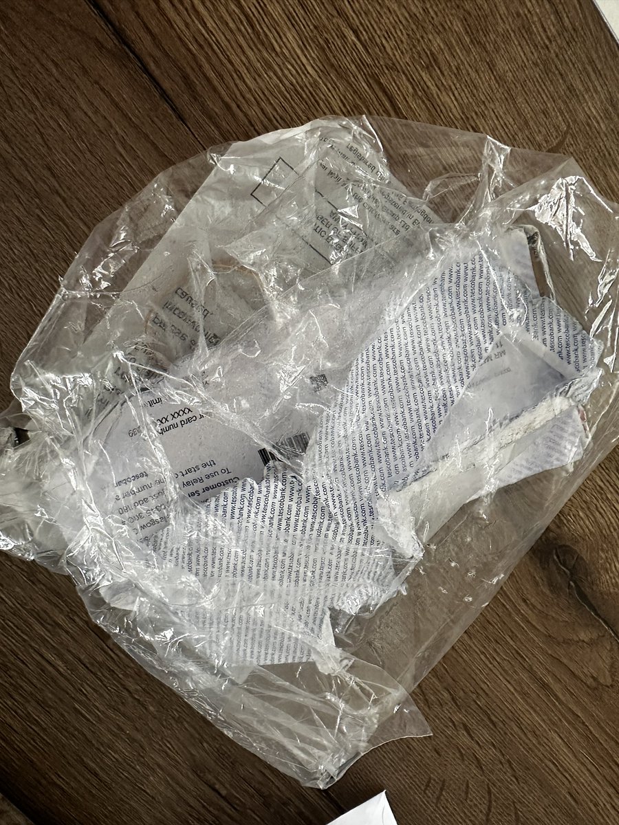 mattymcr's tweet photo. @RoyalMailHelp just received a new credit card and it’s arrived absolutely destroyed - even the sorry it’s damage bag from yourselves. This has a lot of personal information on display - a huge data breach of huge proportions. What is the complaints procedure &amp; compensation? https://t.co/fEfBEyezRN