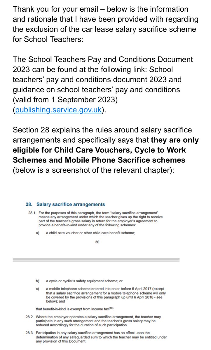 Lancs Headteacher (@lancsheadteachr) on Twitter photo Electric car scheme…has anyone got an electric car from a salary sacrifice scheme? My LA have introduced it for County Council staff but apparently it’s not available for school staff as it’s not mentioned in the School Teachers Pay and Conditions. Please share <a href="/Headteacherchat/">HeadteacherChat</a> Electric car scheme…has anyone got an electric car from a salary sacrifice scheme? My LA have introduced it for County Council staff but apparently it’s not available for school staff as it’s not mentioned in the School Teachers Pay and Conditions. Please share <a href="/Headteacherchat/">HeadteacherChat</a>