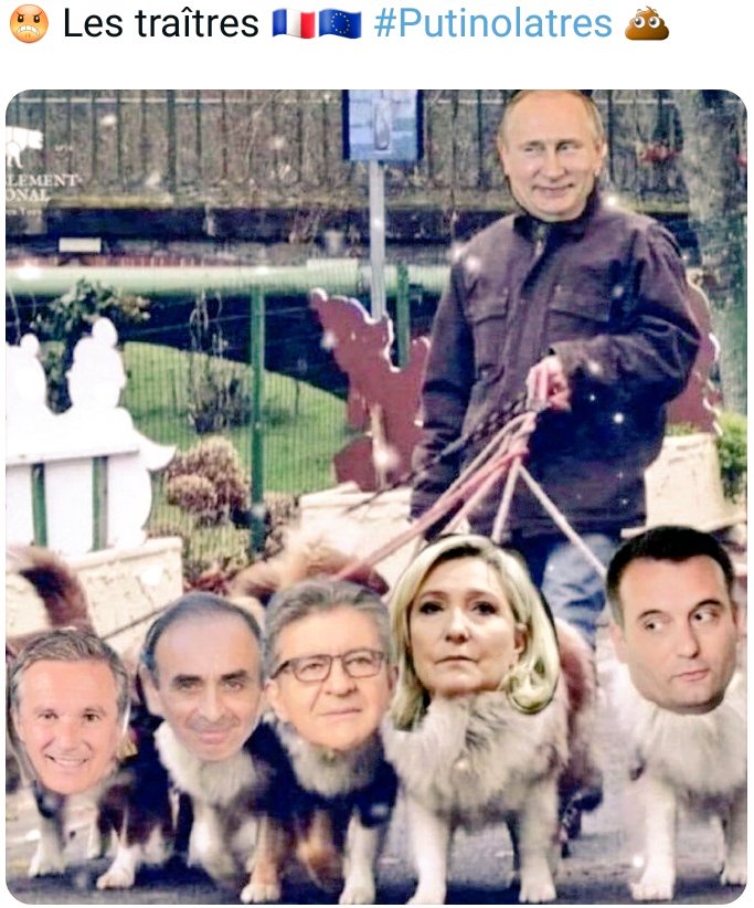 muchlaf's tweet photo. @fernandfilback 👍 #MLPutinette et son #JoBard avec toute la fachosphère Bolloré et ses traîtres Putino Trumpistes sous défibrillateur et #PutinEnPLS 😂🤣😂 https://t.co/GC3HTTntfD
