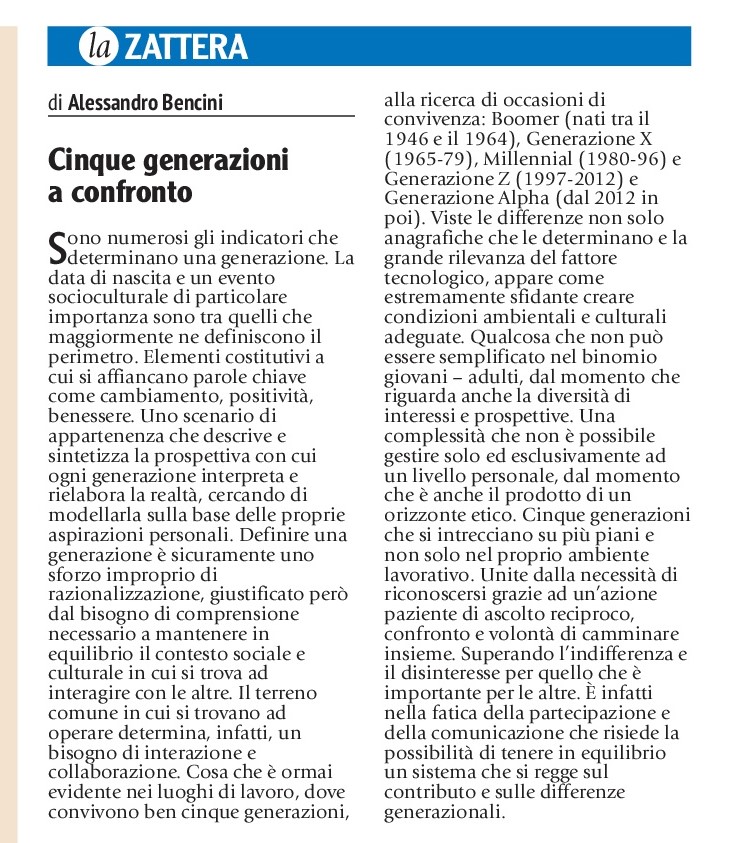 benciniale's tweet photo. Sperimentiamo quotidianamente il bisogno di far convivere più generazioni che interpretano e rielaborano la realtà. Ne parlo nella mia rubrica La Zattera @Toscanaoggi #generazioni #lavoro #convivenza #futuro https://t.co/NH1Vxq367Y