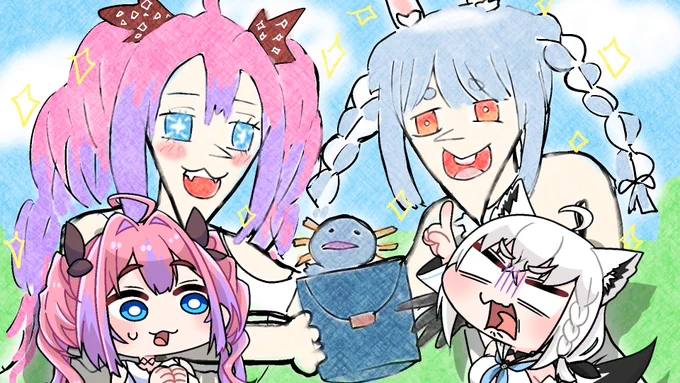 ヴィヴィぺこに嫉妬するも即落ちする白神フブキ#ヴィヴィメイク #絵フブキ#ぺこらーと 