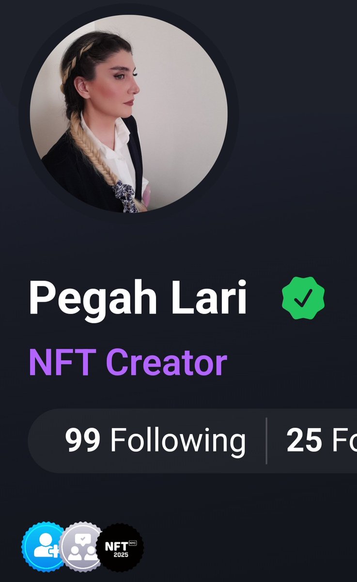 Pegah Lari (@pegahlari) on Twitter photo Good Morning ✨️🫶🏻
Grateful to <a href="/WebbieSocialApp/">Webbie Social</a> for this beautiful badge!
Proud to stand with fellow creators on this amazing platform, shaping the future of digital art together✨💜
webbiesocial.com/dashboard/pega… Good Morning ✨️🫶🏻
Grateful to <a href="/WebbieSocialApp/">Webbie Social</a> for this beautiful badge!
Proud to stand with fellow creators on this amazing platform, shaping the future of digital art together✨💜
webbiesocial.com/dashboard/pega…