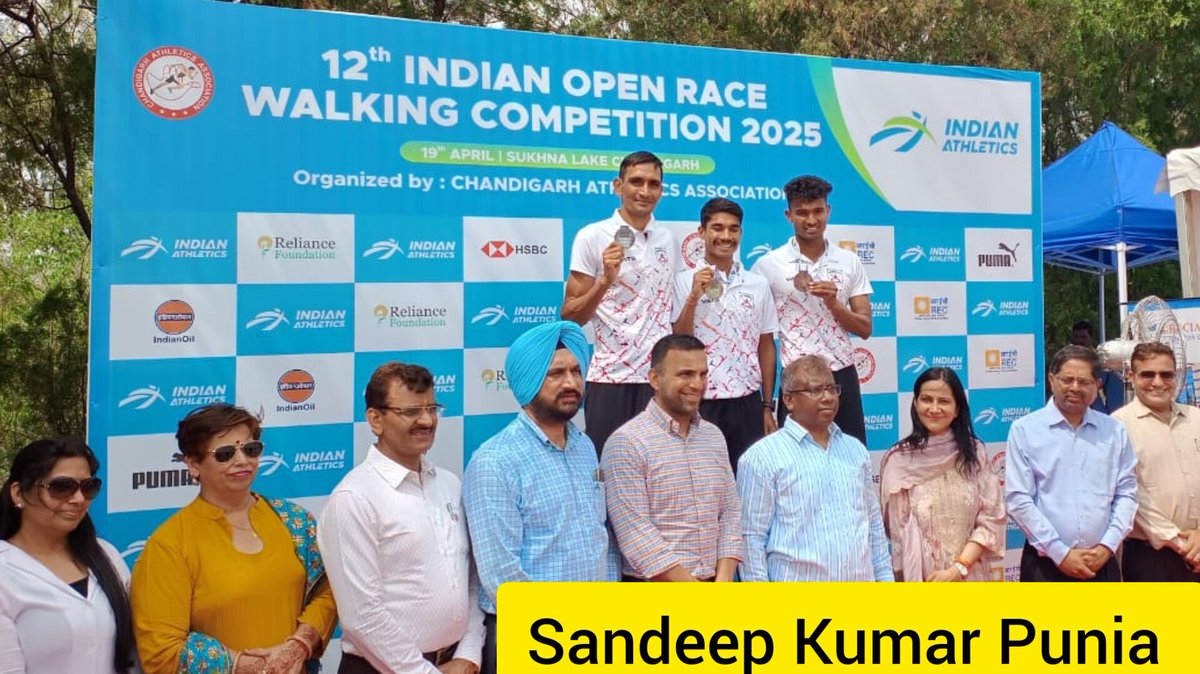 GlobalPanghal's tweet image. Haryana Got Silver, Commenwealth Medalist Sandeep Kumar Punia wins men's 35km silver at Indian Open Racewalk, Punia completed the race in a time of 2:35:05.75s👏👏👏
#IndianAthletics #racewalk 
@OlySKP @khadseraksha @NayabSainiBJP @CaptJasvinder