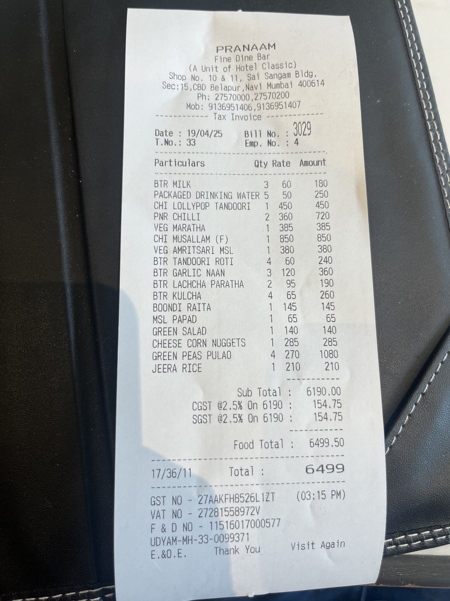 Sachinsums1's tweet photo. ⁦@fssaiindia⁩ ⁦@Fssailicense⁩ funda raj of restaurant sell 15 Rs mineral water at 50??? Keep look into this matter Hotel Parnam CBD Belapur. ⁦@CIDCO_Ltd⁩ ⁦@CMOMaharashtra⁩ https://t.co/XO7M2IEyBr