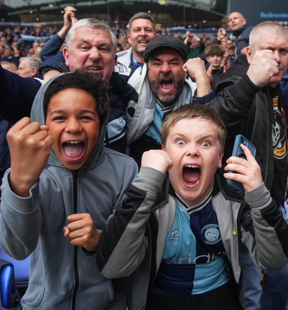 Cracking day and night in Bolton with my lad, and mates. Great win 1 point clear in 2nd. Keep the goals like we have been doing as of late. Plenty positivity. Up the Wycombe. ❤️💙❤️💙