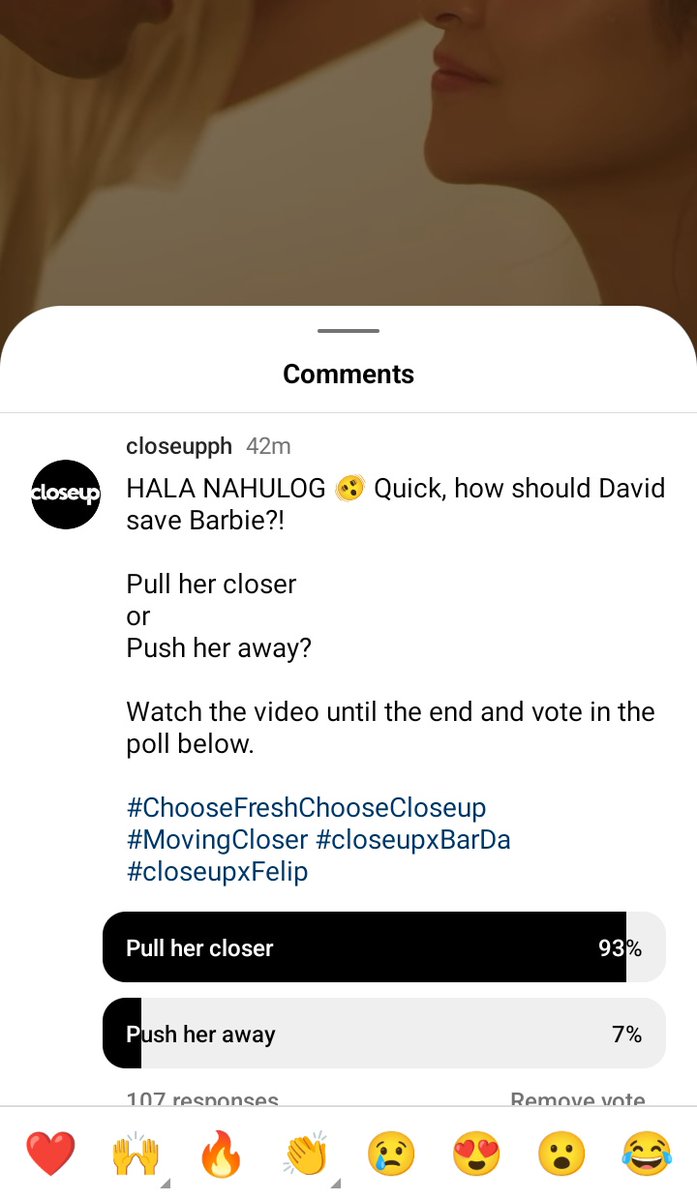 BarDaOFC's tweet photo. How should David save Barbie? 🤔

💚 Pull her closer?
♥️ Push her away?

You can vote at the end of the video by visiting Close Up TikTok and IG account. (Check their newly pinned post!)

Barbie Forteza | #BarbieForteza
David Licauco | #DavidLicauco
#CloseUpXBarDa #MovingCloser https://t.co/Swr9P5kclT