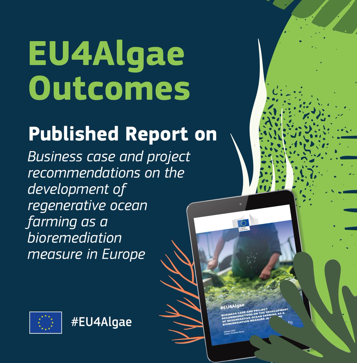 📢 Just released!

The latest #EU4Algae report explores regenerative ocean farming as a tool for marine restoration + sustainable growth 🌊🌱

➡️ Read now: europa.eu/!c4Kj8c