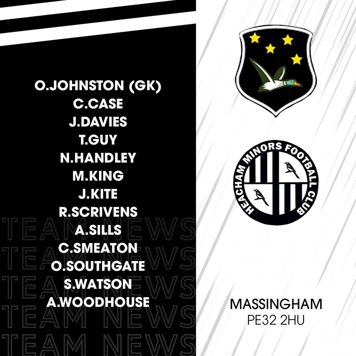 Its football day!

HMFC Development are against The Wanderers away this afternoon, here is today's squad 🤍 🖤