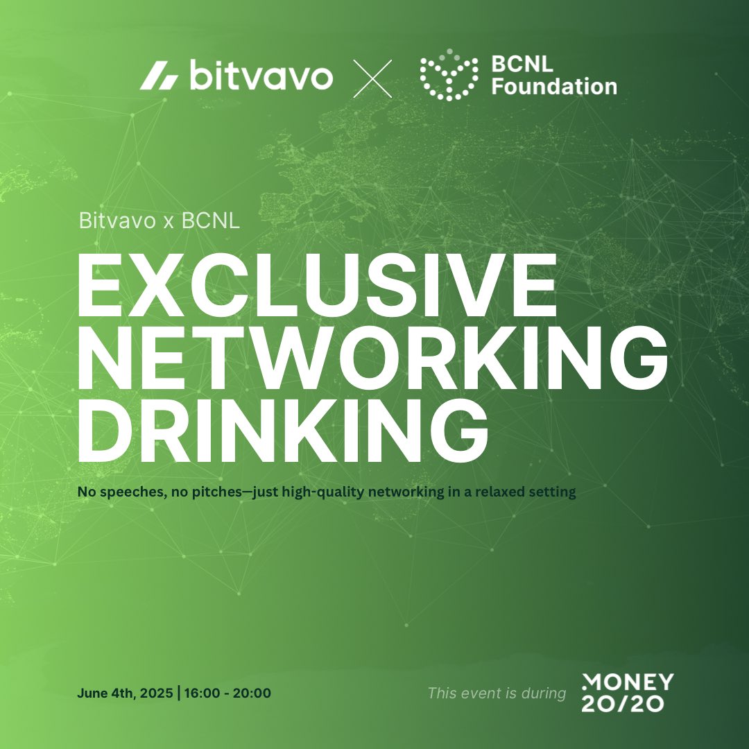 BCNL Foundation (Blockchain Netherlands) (@bcnlfoundation) on Twitter photo 🍸 Join us for BCNL Drinks <a href="/money2020/">Money20/20</a> on June 4th in Amsterdam! Network with blockchain & fintech professionals in a relaxed setting. Tickets: shop.weeztix.com/70d827f3-48a9-…
#BCNLDrinks #Money2020Europe #FintechNetworking 🍸 Join us for BCNL Drinks <a href="/money2020/">Money20/20</a> on June 4th in Amsterdam! Network with blockchain & fintech professionals in a relaxed setting. Tickets: shop.weeztix.com/70d827f3-48a9-…
#BCNLDrinks #Money2020Europe #FintechNetworking