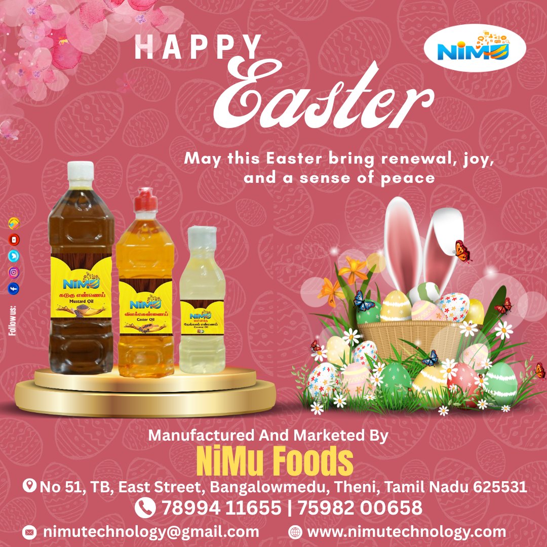 NiMuFoods's tweet photo. 🌸🐣 Hop Into Joy This Easter! 🌈 Celebrate Love, Life &amp; New Beginnings with Sweet Surprises, Smiles &amp; Sunshine! 🐰💐 Let the Magic Bloom! ✨🥚
#easter#easter2025 https://t.co/Sz4ZhaMrqo