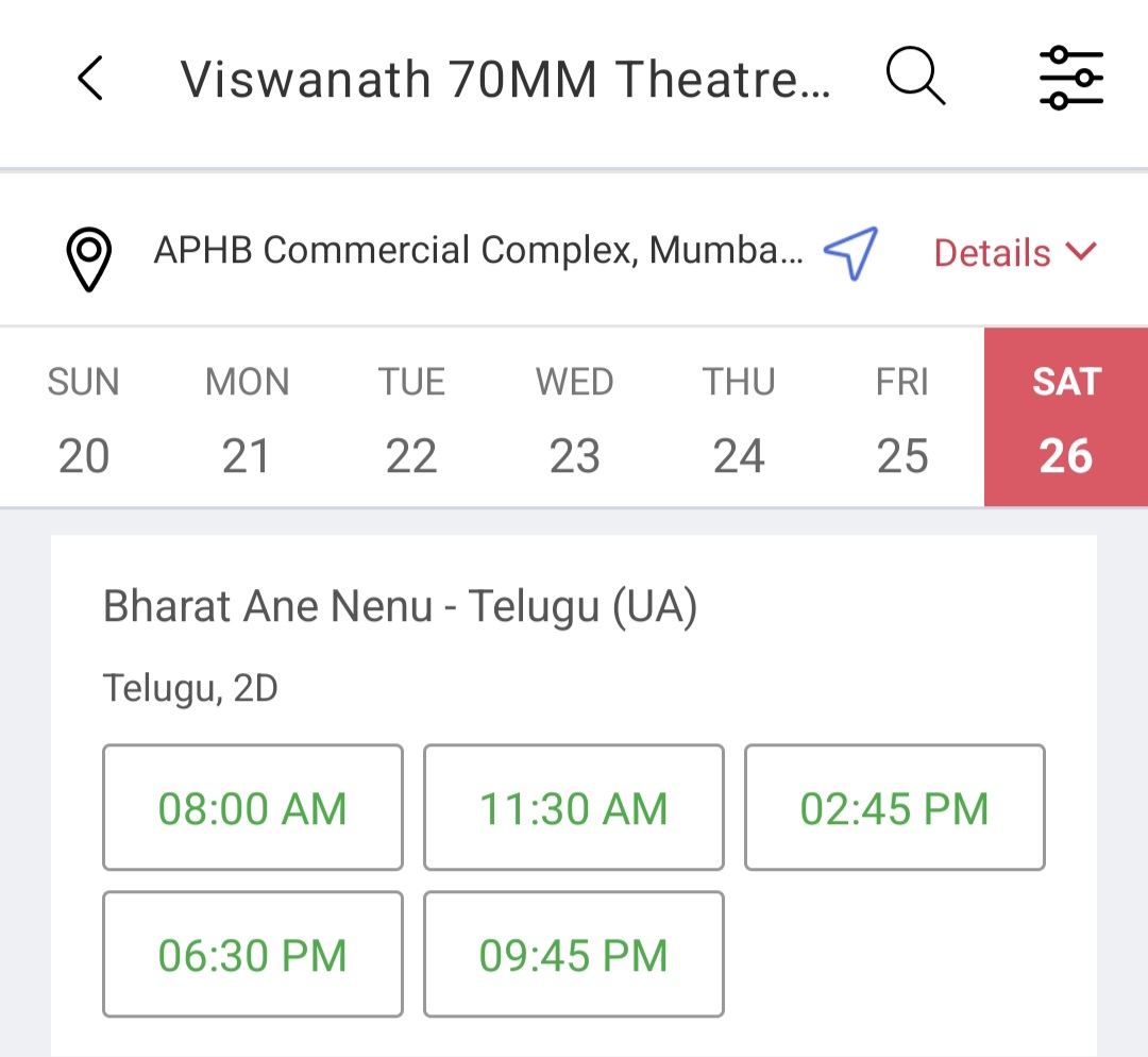 Natti kumar (@nattikumar7) on Twitter photo #BharatAneNenu VISWANATH 70MM, Kukatpally 🔥🔥🔥
5 Shows Bookings Opened 💥💥💥
<a href="/urstrulyMahesh/">Mahesh Babu</a> <a href="/advani_kiara/">Kiara Advani</a> <a href="/ThisIsDSP/">DEVI SRI PRASAD</a> <a href="/DVVMovies/">DVV Entertainment</a> #MaheshBabu𓃵 #SSMB29 #BharatAneNenu VISWANATH 70MM, Kukatpally 🔥🔥🔥
5 Shows Bookings Opened 💥💥💥
<a href="/urstrulyMahesh/">Mahesh Babu</a> <a href="/advani_kiara/">Kiara Advani</a> <a href="/ThisIsDSP/">DEVI SRI PRASAD</a> <a href="/DVVMovies/">DVV Entertainment</a> #MaheshBabu𓃵 #SSMB29