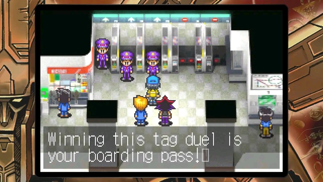 1dbad's tweet photo. You have to win a Duel to board, but not just any Duel: A *Tag* Duel. You get to pick either Yugi or Jounouchi as your partner. Predictably I went with my childhood crush. xD #Yugioh #EarlyDaysCollection https://t.co/4nm3p5x5M0