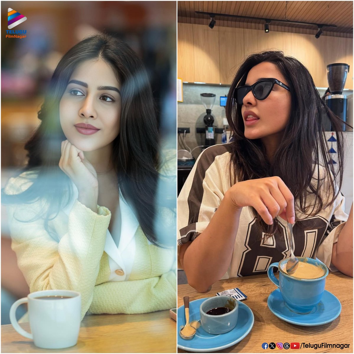 Two moods, one vibe!☕
Serving looks with a side of coffee and class!!💛🤍

#NabhaNatesh #KetikaSharma #TeluguFilmNagar