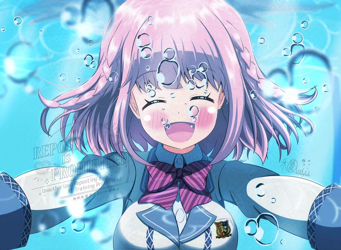 #ongeki_art あかりちゃんと水中でぶくぶくしたい…… 