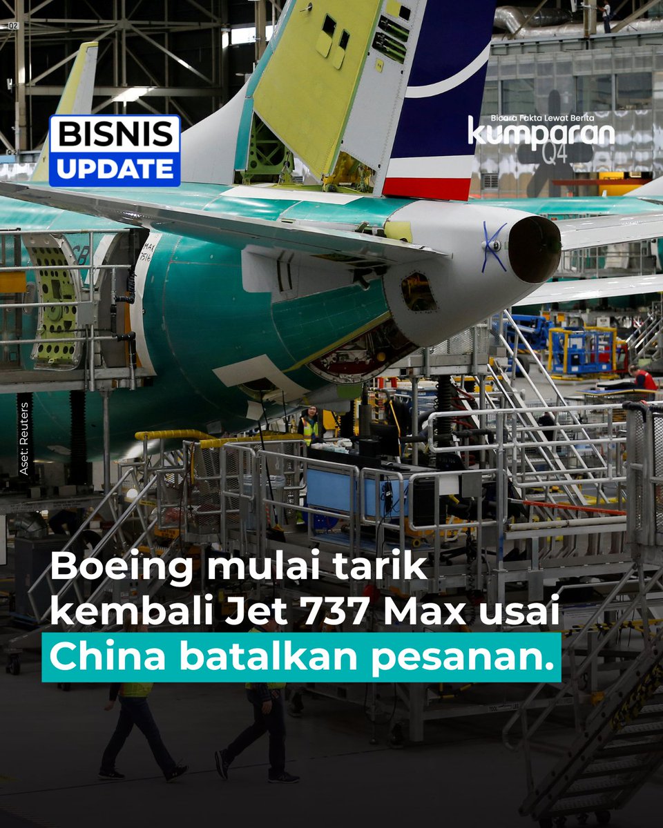 Boeing mulai memulangkan kembali Jet 737 Max dari China ke Amerika Serikat di tengah memanasnya perang dagang antara AS dan China. #bisnisupdate #update #bisnis #oneliner #bicarafaktalewatberita #kumparan