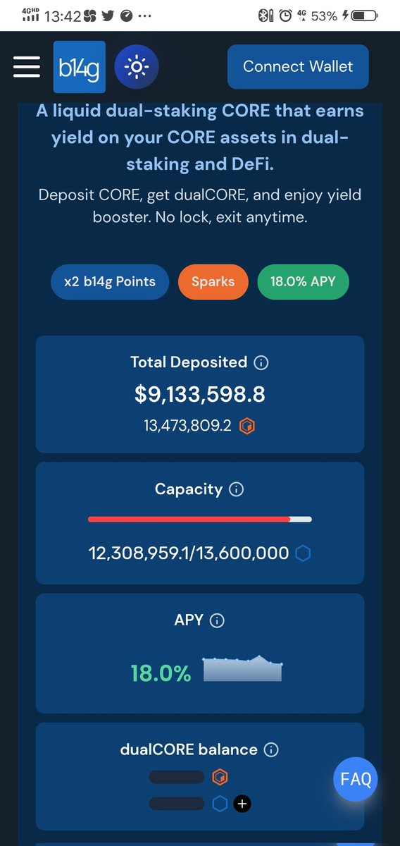 BtcFi_CoreDAO's tweet image. $CORE 低量稳步拉升，筹码锁仓双质押稳定，2025可期稳步增强。