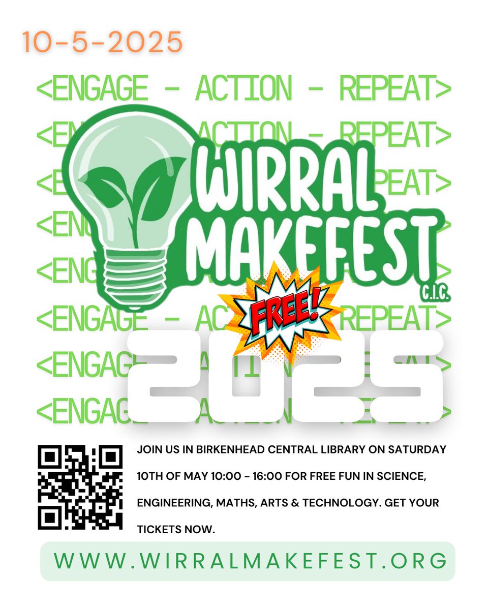 TsuiAllen's tweet photo. @DeputyGrocott @StuartMycroft @WeAreCastleway Good morning @DeputyGrocott Would ♥️ to take these tickets from @StuartMycroft and gift them to our fabulous friends @WirralCode @WirralMakeFest for the amazing work they do to inspire #STEMcentric learning and creativity through events like #MakeFest2025 on 10 May 2025 https://t.co/EJ5g4JodLO