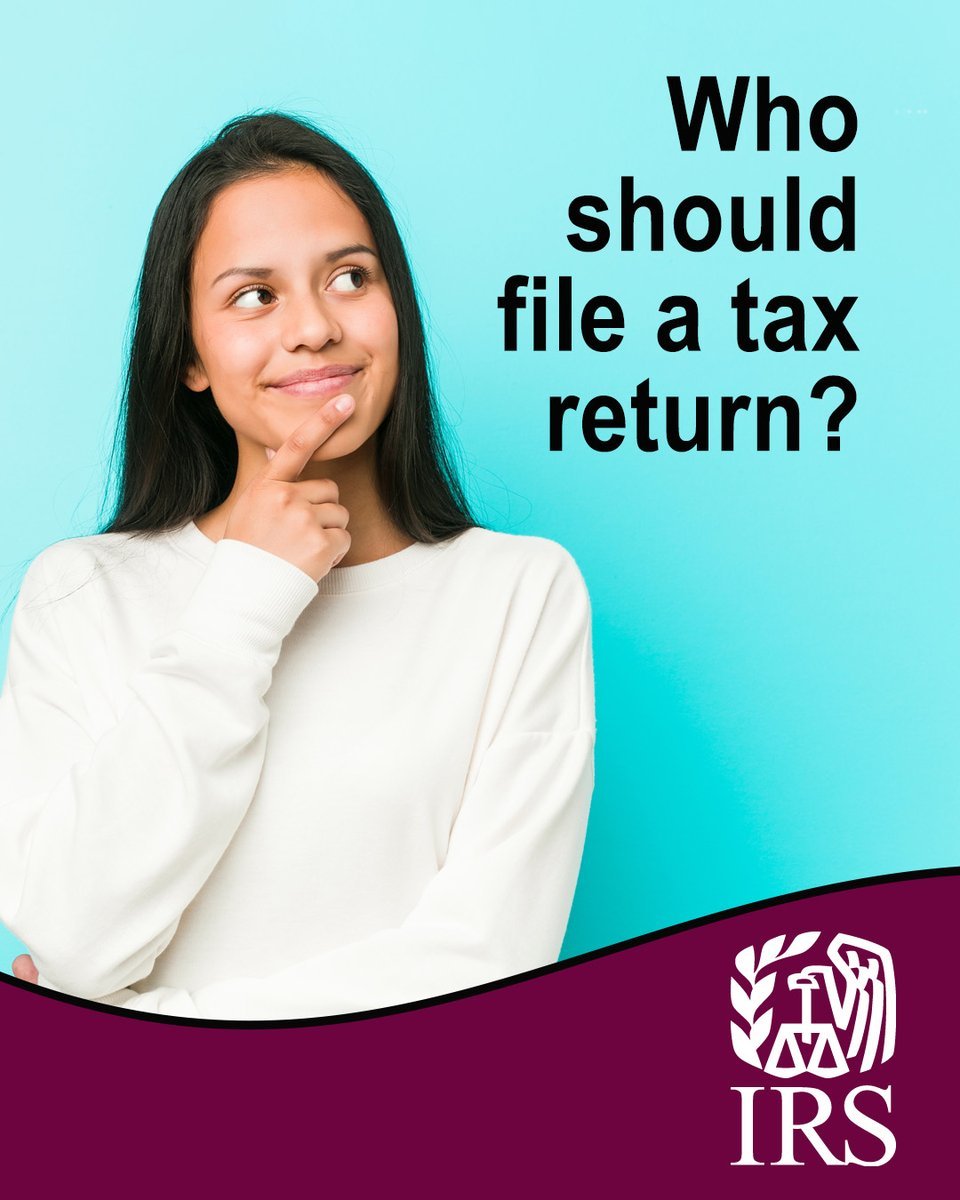IRShlpgov's tweet photo. #TaxPros: Most people who work in the U.S. must file a tax return. Even if your clients make less than the income required to file, they may get money back from the #IRS if they do. See: https://t.co/GKrQy8txiI. https://t.co/h0ClzX2bum