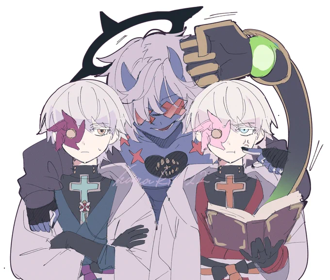 GG、タグ絵とかわからんから供給が無さ過ぎて自分で描きまくるしかない... この三人なんて呼ばれてるんや。 師弟トリオ???