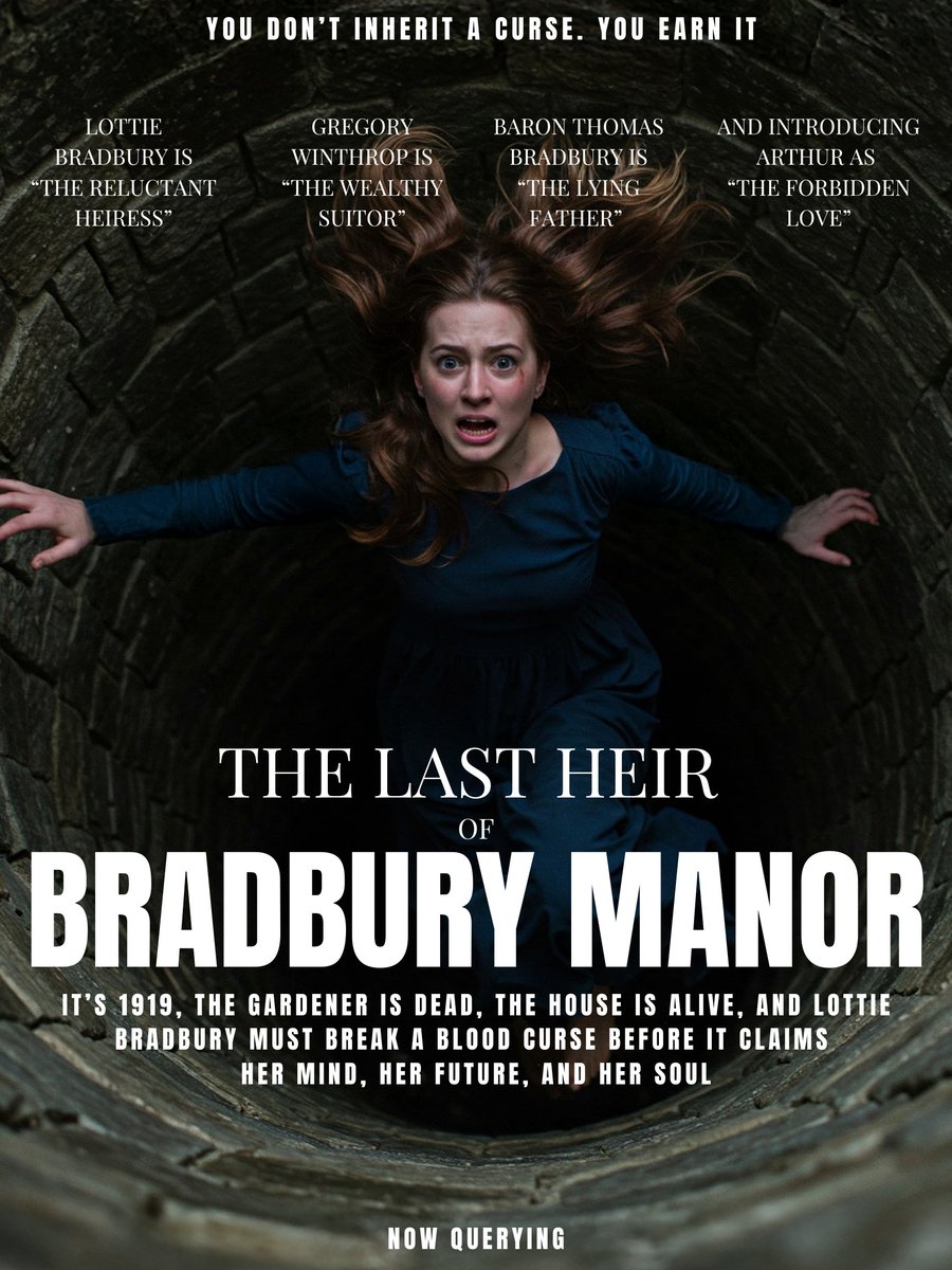 mikemizov's tweet photo. Her family is broke, the gardener is dead, the manor might be alive, and Lottie Bradbury has a blood curse to break before she becomes its next victim.
Do you dare see the slow-burn gothic horror of The Last Heir of Bradbury Manor?
#PosterPit #PosterPitQ #A #H #HF https://t.co/di8N9S6VRz