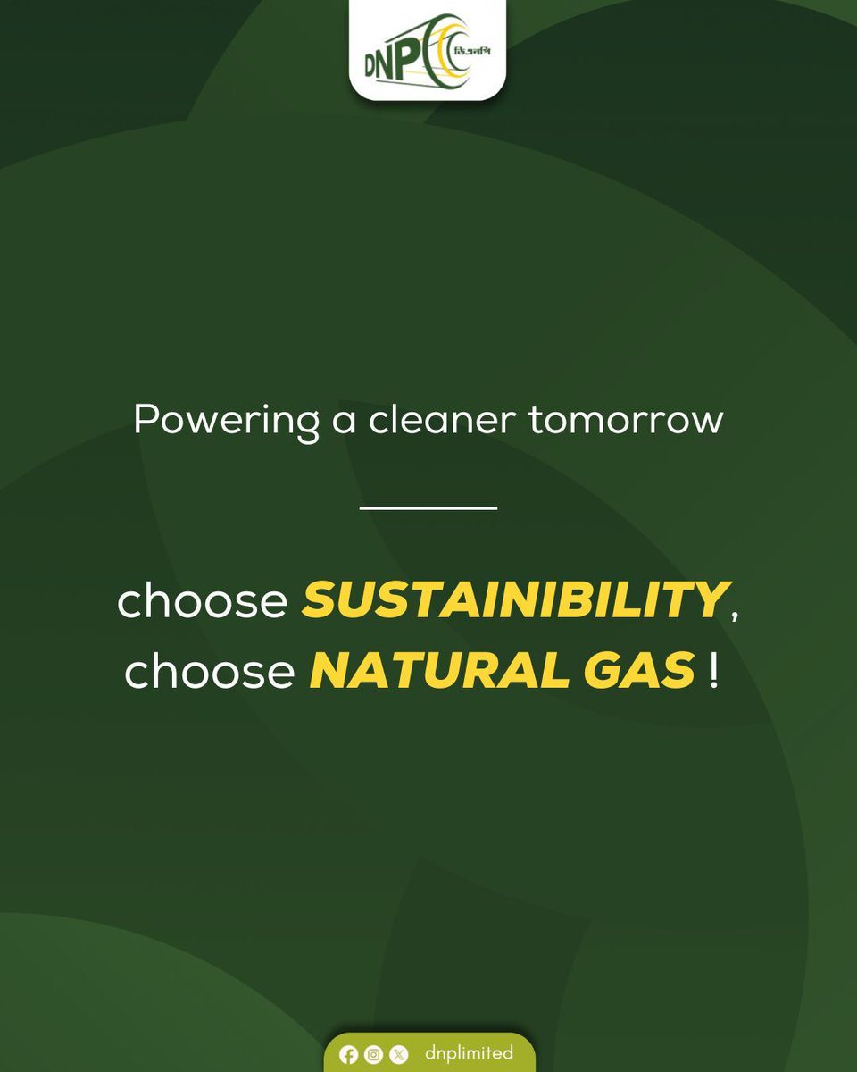 DnpLimited's tweet image. Natural gas is efficient, reliable, and eco-friendly. Fueling homes, industries, and progress.
.
.
#DNPL #sustainability