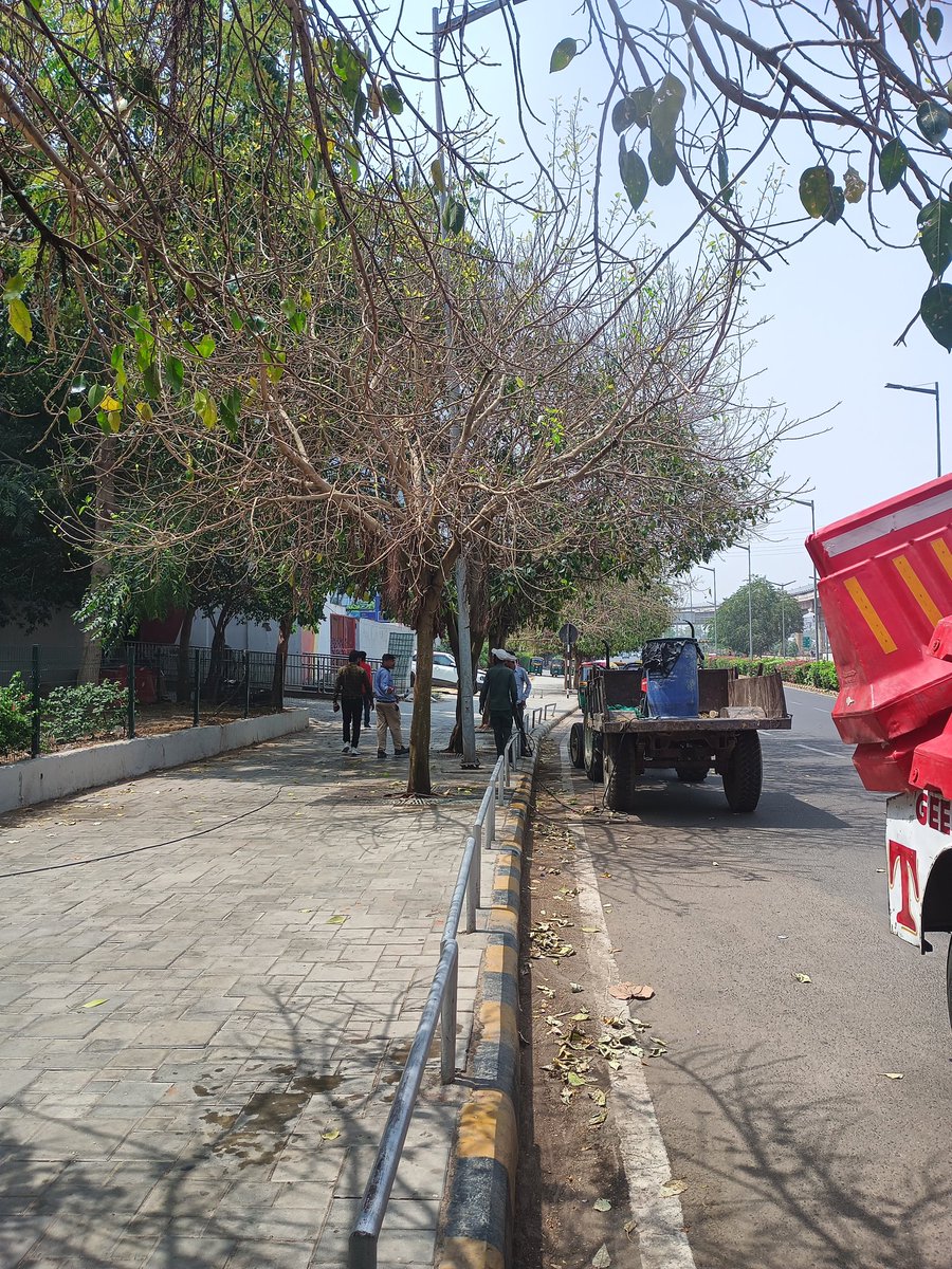 beingVCR's tweet photo. @OfficialDMRC @RapidMetro @RapidMetroGgn @dlfrealty @WeAreCyberCity @ForestHaryana @cmohry due to negligence in spreading pesticides/chemicals on trees, no alert/signboard/barricades installed 4 the pediatricians. All chemicals were spreading on walkers at #CyberCityMetroStation https://t.co/fANESbVcsP