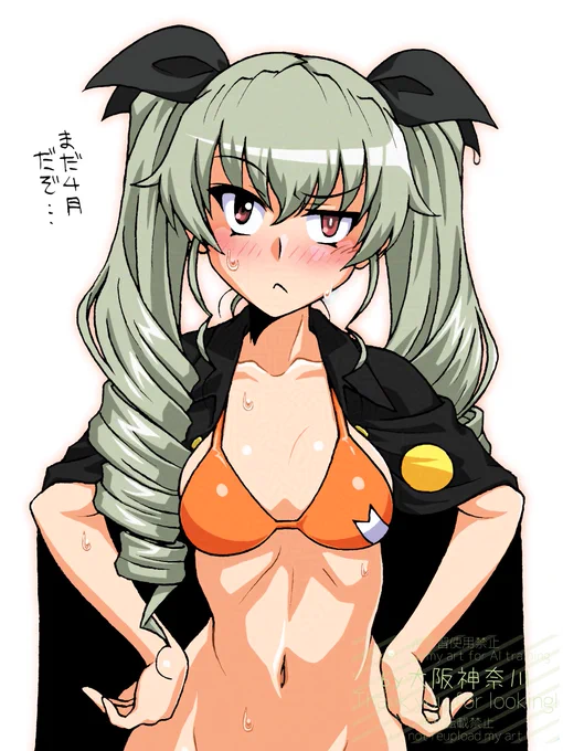 まだ4月だというのに何たる暑さ…これはもう堂々と水着絵を貼ってもいいという事ですね!! #ガルパン #garupan 