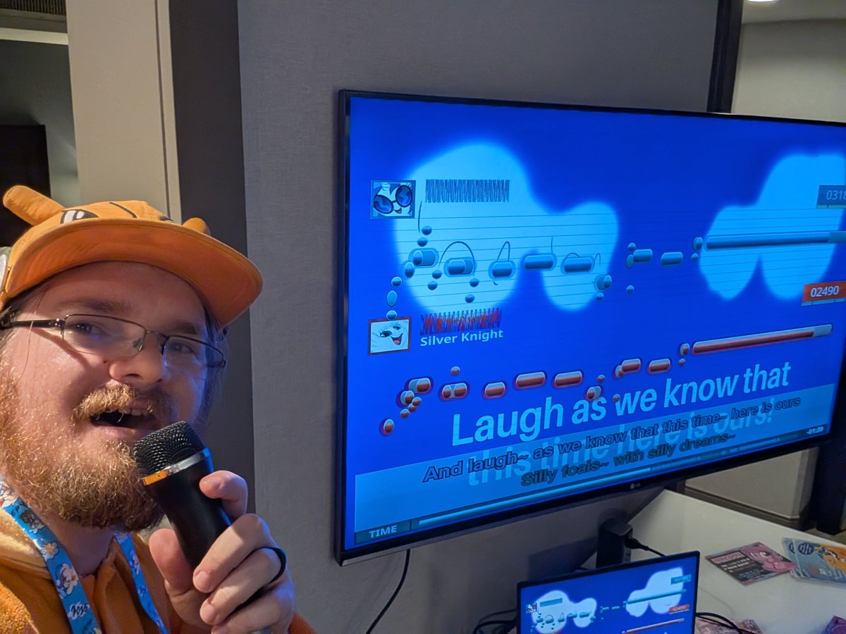 DuncanKlysh's tweet photo. Evergreen room party getting lit here at #BABSCon2025 karaoke is up and running https://t.co/y5WNmTL6OW