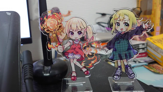 ぷりんアクスタと並べてみる 