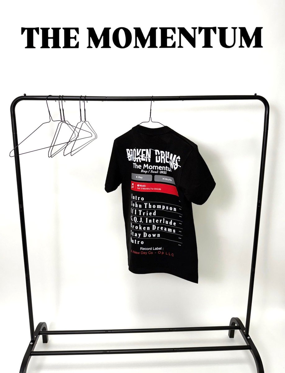 BIGOOH's tweet image. The Playlist T Shirts are on the Way ‼️

The Momentum 

“Broken Dreams”

5.4.25

#ANDC